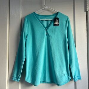 NWT!! Cuddl Duds Aqua Fleece Pajama Top - Size Small